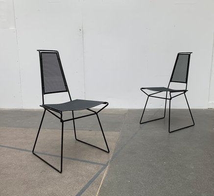 Vintage Postmodern Metal Side Chairs by Rolf Rahmlow, 1980s, Set of 2-UAH-1054418