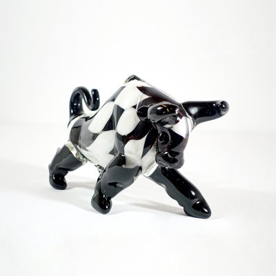 Vintage Postmodern Style Murano Glass Bulls with Checkered Pattern, Set of 2-RY-694385