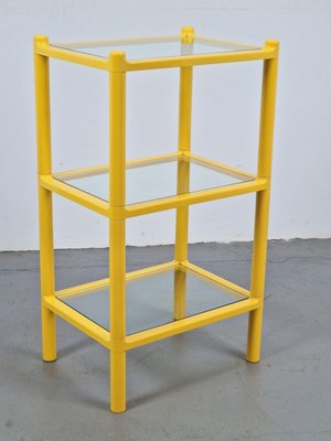 Vintage Postmodern Yellow Plastic Glass Shelf Gedy, Italy, 1980s-AXJ-2040441