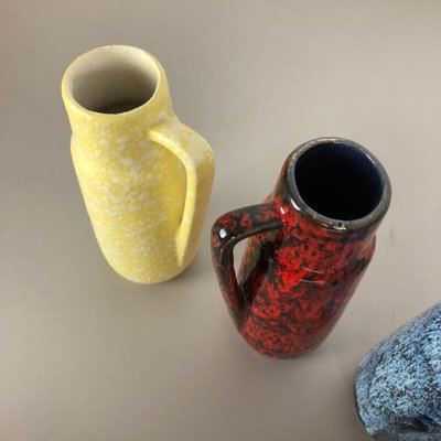 Vintage Pottery Fat Lava 275-20 Vases from Scheurich, Germany, 1970s, Set of 4-QZ-1052958