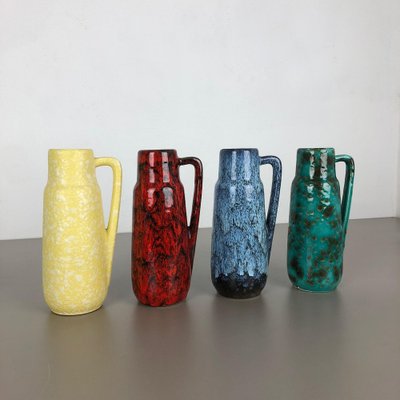 Vintage Pottery Fat Lava 275-20 Vases from Scheurich, Germany, 1970s, Set of 4-QZ-1052958