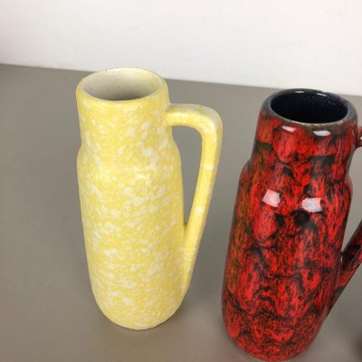 Vintage Pottery Fat Lava 275-20 Vases from Scheurich, Germany, 1970s, Set of 4-QZ-1052958