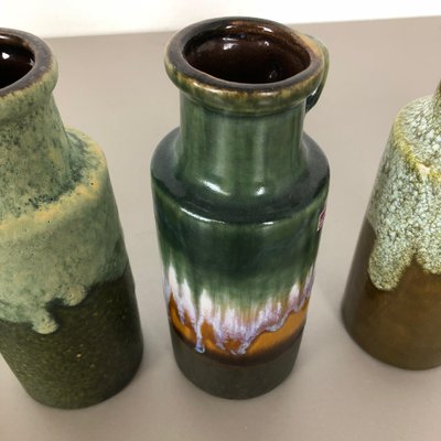 Vintage Pottery Fat Lava 401-20 Vases from Scheurich, Germany, 1970s, Set of 4-QZ-1053094