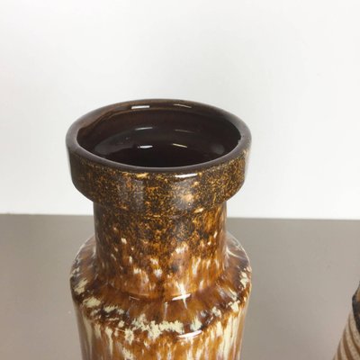 Vintage Pottery Fat Lava Glazed Vases from Scheurich, Germany, 1970s, Set of 2-QZ-1111595