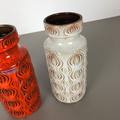 Vintage Pottery Fat Lava Onion Vases from Scheurich, Germany, Set of 2-QZ-1052946