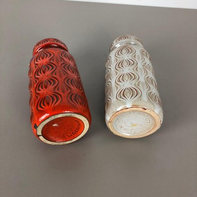 Vintage Pottery Fat Lava Onion Vases from Scheurich, Germany, Set of 2-QZ-1052946