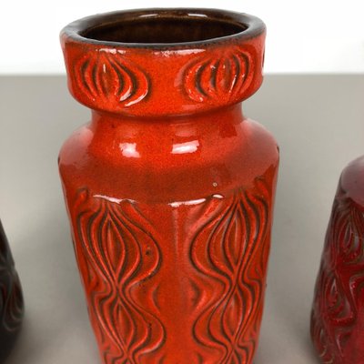 Vintage Pottery Fat Lava Onion Vases from Scheurich, Germany, Set of 3-QZ-1052956