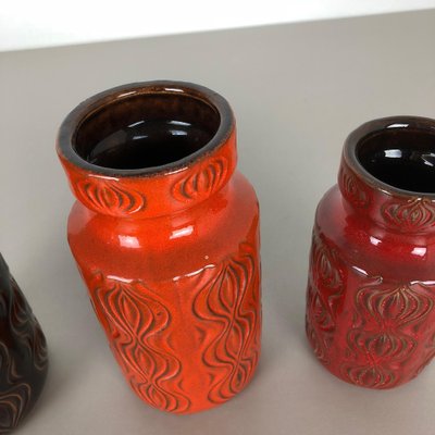 Vintage Pottery Fat Lava Onion Vases from Scheurich, Germany, Set of 3-QZ-1052956