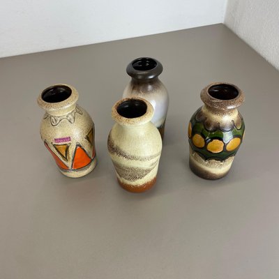 Vintage Pottery Fat Lava Vases from Scheurich, Germany, 1970s, Set of 4-QZ-1109919