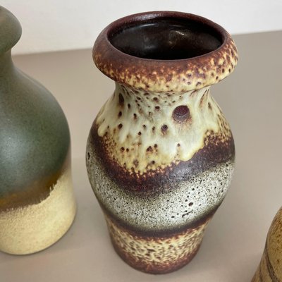 Vintage Pottery Fat Lava Vases from Scheurich, Germany, 1970s, Set of 5-QZ-1149909