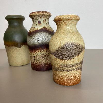 Vintage Pottery Fat Lava Vases from Scheurich, Germany, 1970s, Set of 5-QZ-1149909