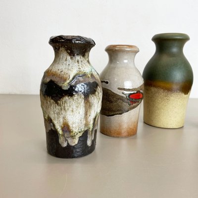 Vintage Pottery Fat Lava Vases from Scheurich, Germany, 1970s, Set of 5-QZ-1149909