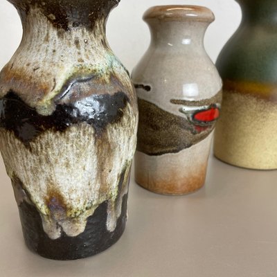 Vintage Pottery Fat Lava Vases from Scheurich, Germany, 1970s, Set of 5-QZ-1149909