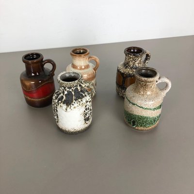 Vintage Pottery Lava 414-16 Vases from Scheurich, Germany, Set of 5-QZ-1096515