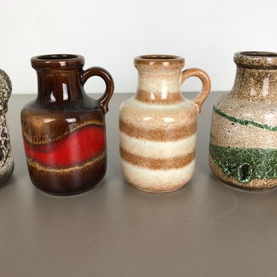 Vintage Pottery Lava 414-16 Vases from Scheurich, Germany, Set of 5-QZ-1096515