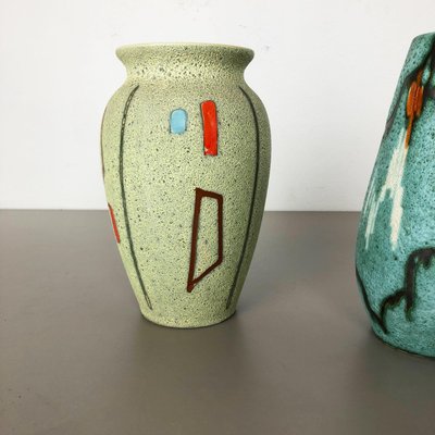 Vintage Pottery Vases by Scheurich, Germany, 1960s, Set of 2-QZ-1147715