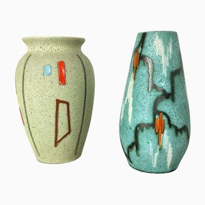 Vintage Pottery Vases by Scheurich, Germany, 1960s, Set of 2-QZ-1147715