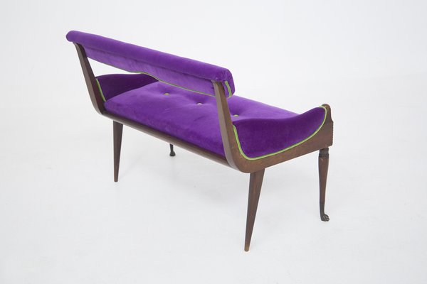 Vintage Purple and Green Velvet Loveseat-RCE-1291679