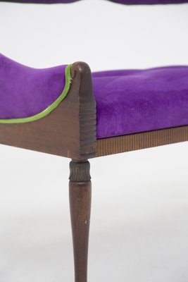 Vintage Purple and Green Velvet Loveseat-RCE-1291679