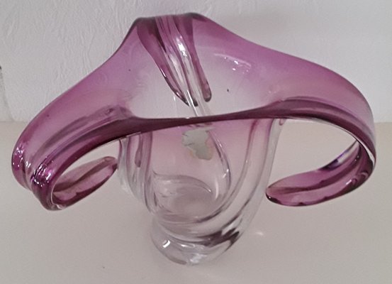 Vintage Purple Tinted Crystal Glass Vase from the House of Val Saint Lambert, 1970s-HOI-997608