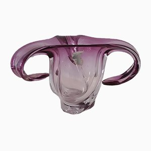 Vintage Purple Tinted Crystal Glass Vase from the House of Val Saint Lambert, 1970s-HOI-997608