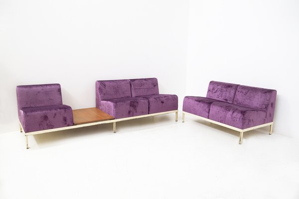 Vintage Purple Velvet Sofas by Gianfranco Frattini, Set of 2-RCE-1191166