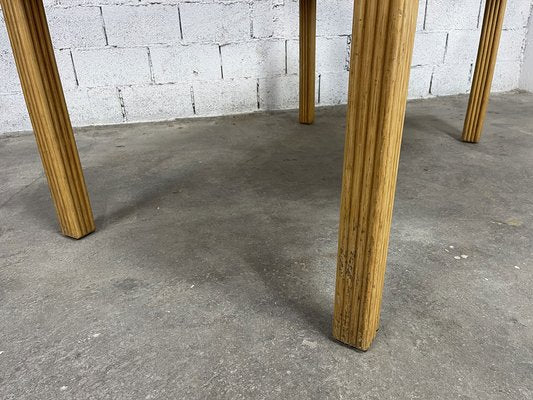 Vintage Rattan and Glass Table, 1970s-PB-1761772