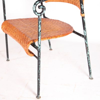 Vintage Rattan and Iron Armchairs, 1970s, Set of 2-DSC-2016359