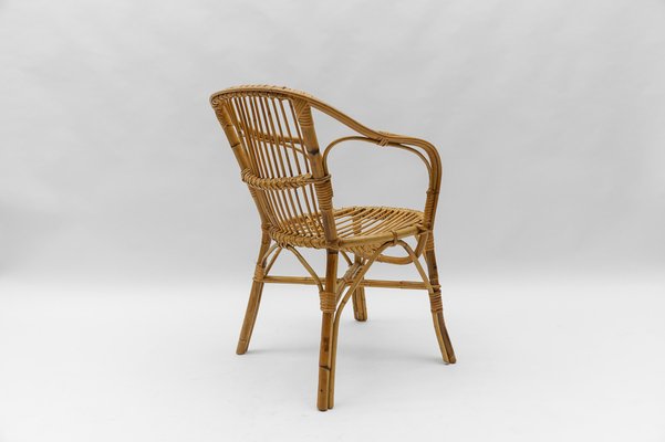 Vintage Rattan Armchairs, 1960s, Set of 4-KQB-1782210