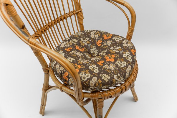 Vintage Rattan Armchairs, 1960s, Set of 4-KQB-1782210