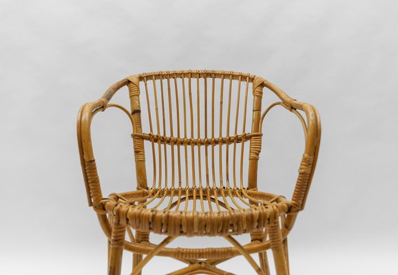 Vintage Rattan Armchairs, 1960s, Set of 4-KQB-1782210