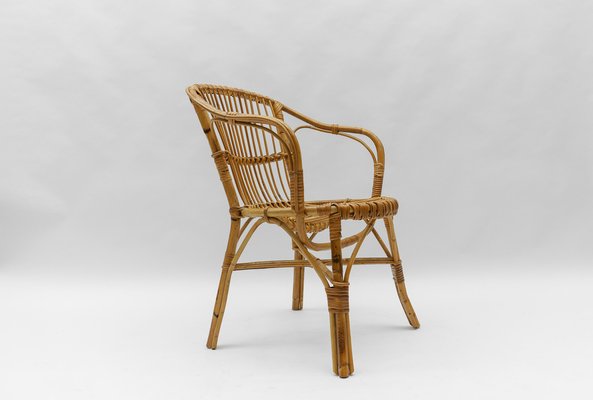 Vintage Rattan Armchairs, 1960s, Set of 4-KQB-1782210