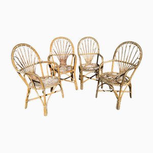 Vintage Rattan Armchairs, 1970s, Set of 4-SDV-2020024