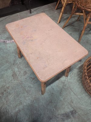 Vintage Rattan Auxiliary Table-HLV-1819784