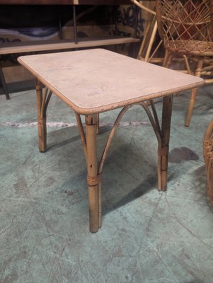 Vintage Rattan Auxiliary Table-HLV-1819784