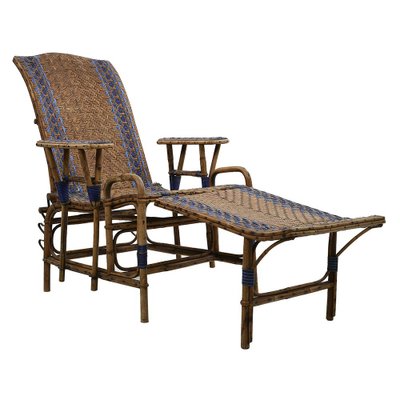 Vintage Rattan Chaise Lounge-NQ-1729775