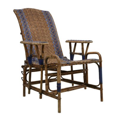 Vintage Rattan Chaise Lounge-NQ-1729775