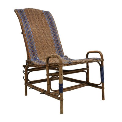 Vintage Rattan Chaise Lounge-NQ-1729775