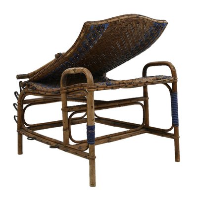 Vintage Rattan Chaise Lounge-NQ-1729775