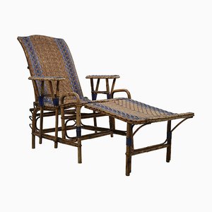 Vintage Rattan Chaise Lounge-NQ-1729775