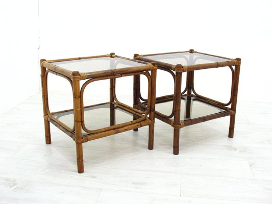 Vintage Rattan Coffee Tables, 1970s, Set of 2-WVA-1363441