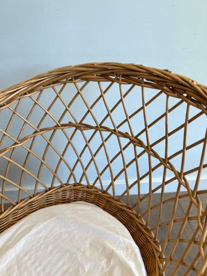 Vintage Rattan Cradle, 1950s-BA-1674740