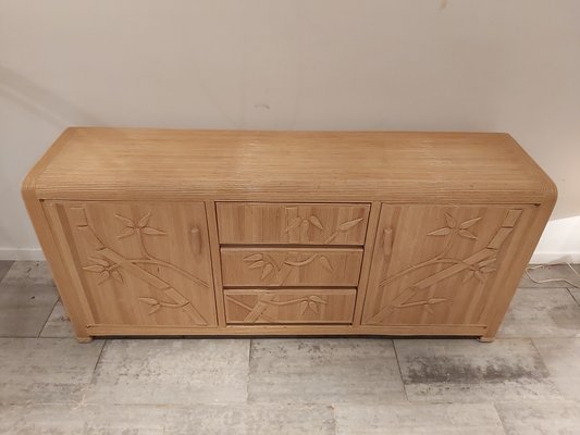 Vintage Rattan Flower Credenza in the Style of Vivai Del Sud-WBX-772034