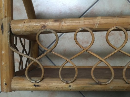 Vintage Rattan Hanging Shelf, 1970s-WQQ-834093