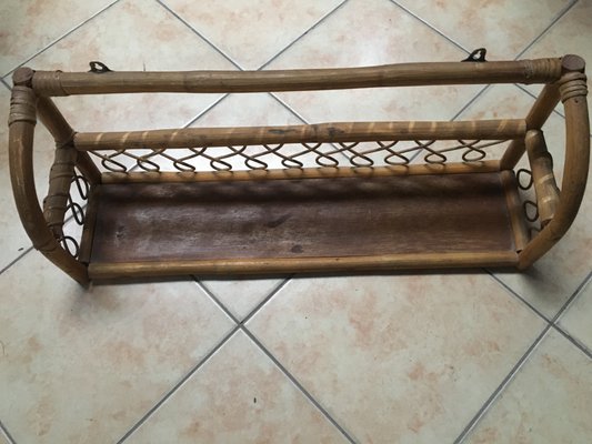 Vintage Rattan Hanging Shelf, 1970s-WQQ-834093