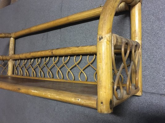 Vintage Rattan Hanging Shelf, 1970s-WQQ-834093