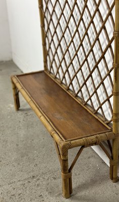 Vintage Rattan Locker Room Coat Rack, 1960s-RWZ-2036153