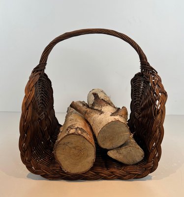 Vintage Rattan Log Holder-BA-1787099