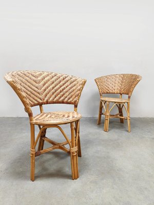 Vintage Rattan Lounge Set, 1970s, Set of 3-BW-2022225