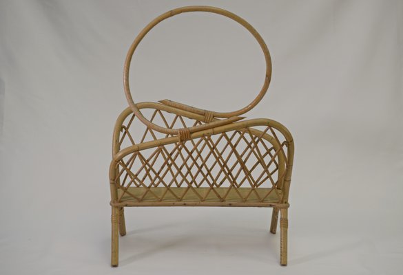 Vintage Rattan Magazine Holder, 1960-NEN-2021778